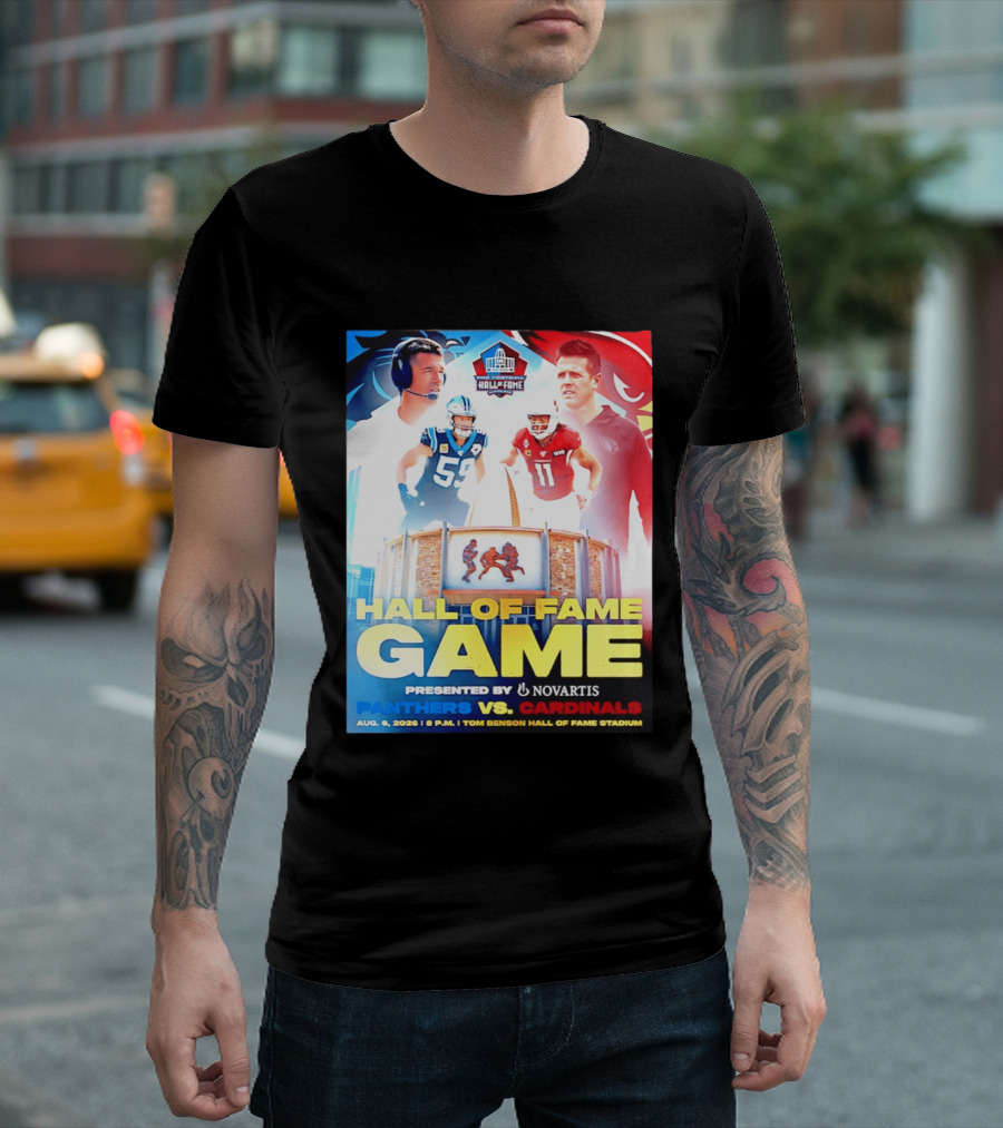 Hall Of Fame Game August 6 2026 Panthers Vs Cardinals Tom Benson Hall Of Fame Stadium T-Shirt