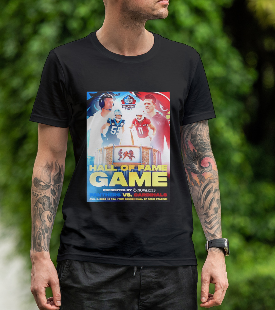 Hall Of Fame Game August 6 2026 Panthers Vs Cardinals Tom Benson Hall Of Fame Stadium T-Shirt