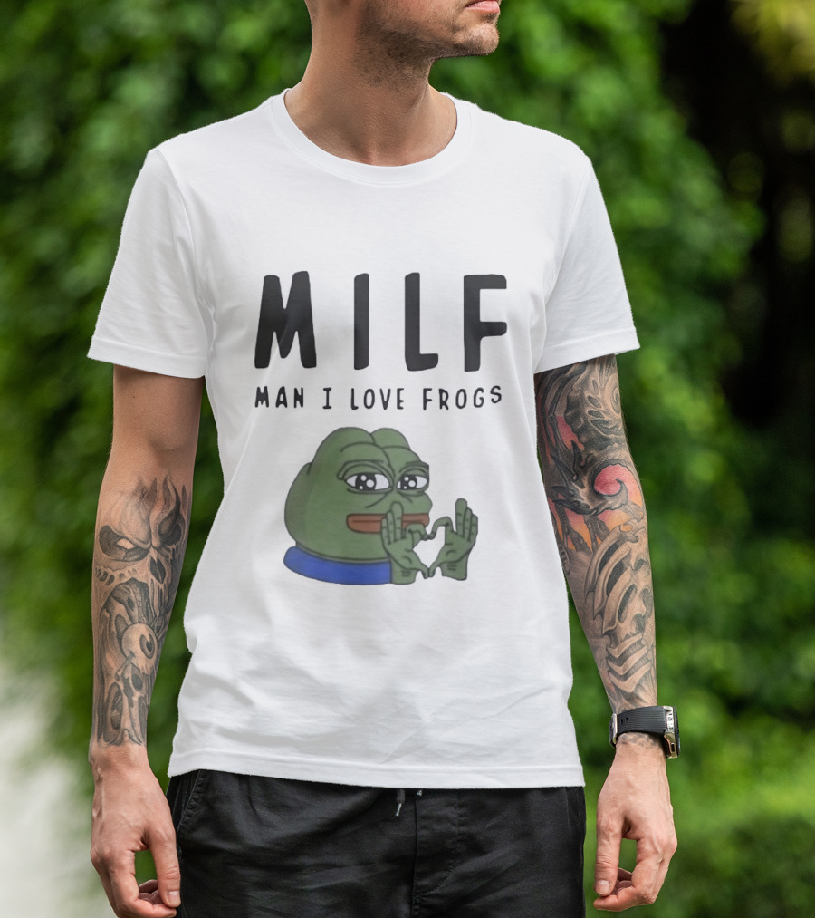MILF Frog Meme Man I Love Frogs Heart T-Shirt