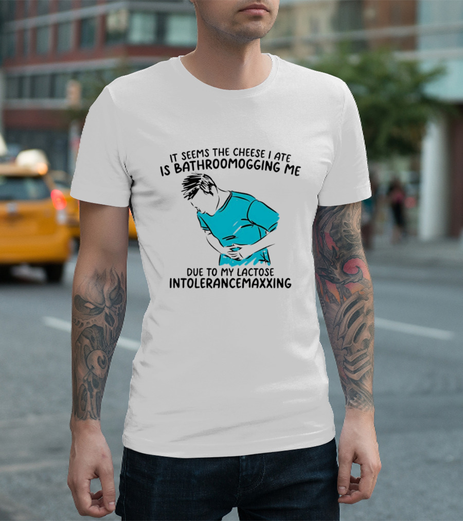 It Seems The Cheese I Ate Is Bathroomogging Me Due To My Lactose Intolerance Maxxing T-Shirt