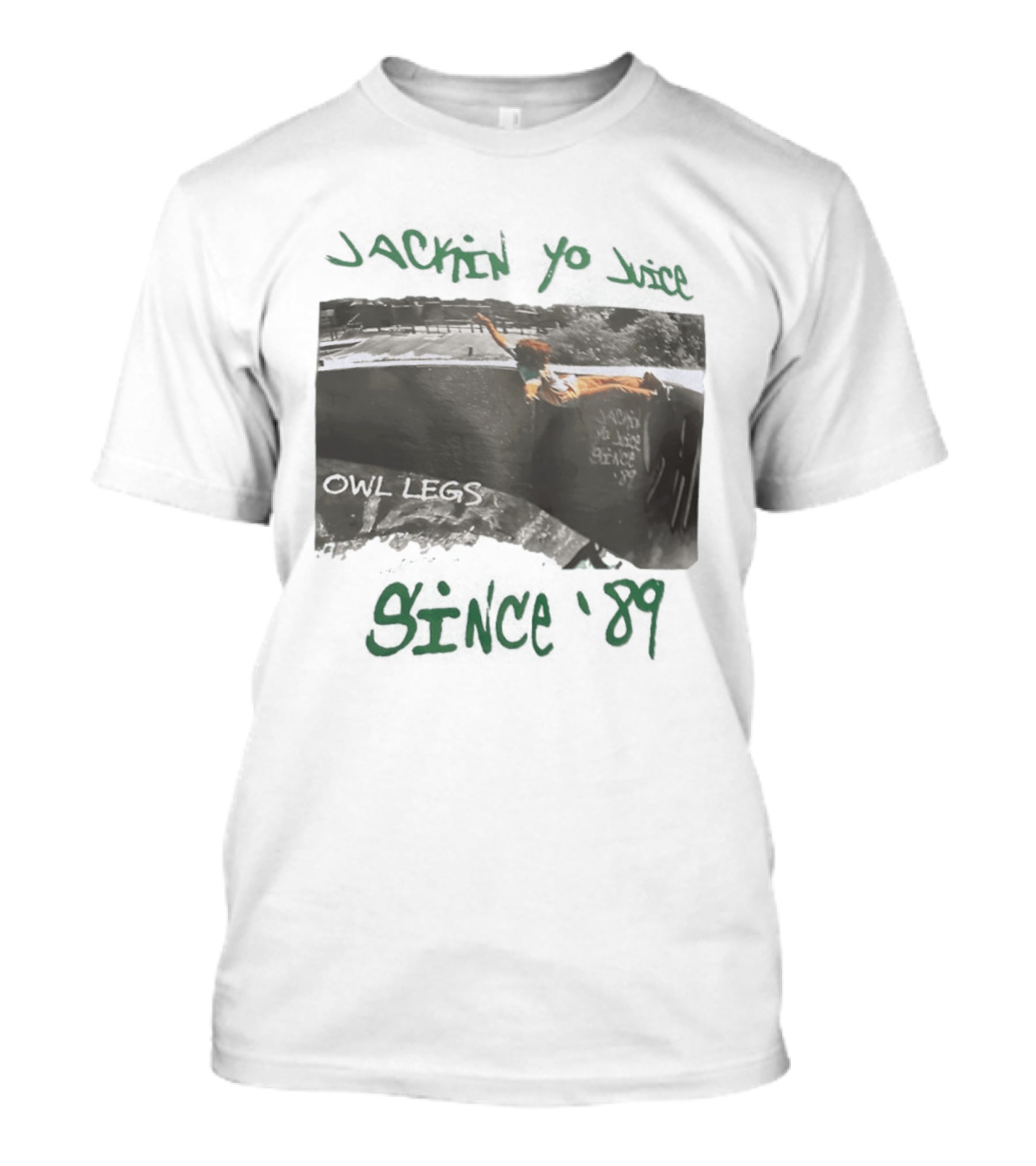 Jackin Yo Juice Since 1989 Owl Legs Skateboarding T-Shirt