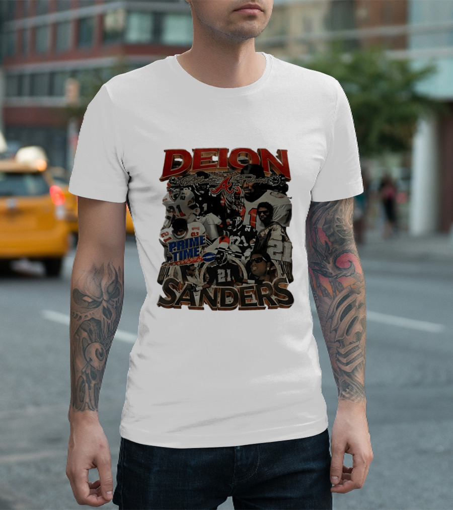 Deion Sanders Prime Time Atlanta Falcons Football 21 T-Shirt