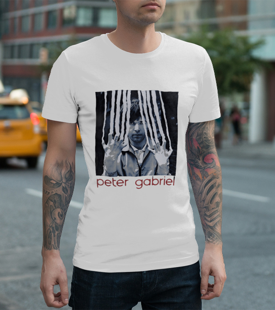 Peter Gabriel Iconic Image With Torn Lines T-Shirt