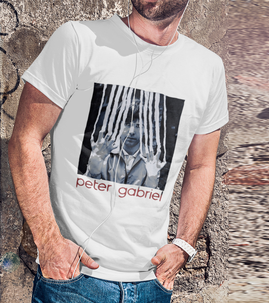 Peter Gabriel Iconic Image With Torn Lines T-Shirt