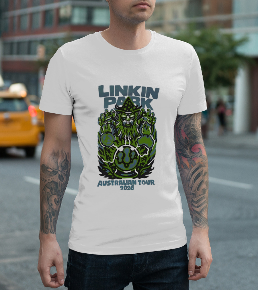 Linkin Park Australian Tour 2026 Wizard And Crystal Ball T-Shirt