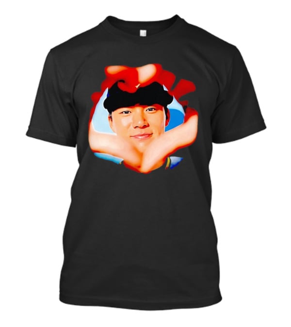 Yoshinobu Yamamoto Los Angeles Dodgers Heart Hand Photo T-Shirt