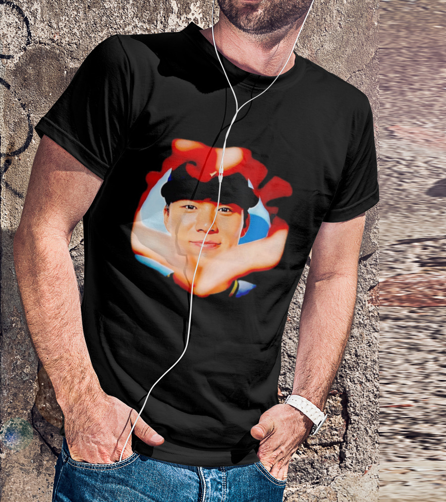 Yoshinobu Yamamoto Los Angeles Dodgers Heart Hand Photo T-Shirt