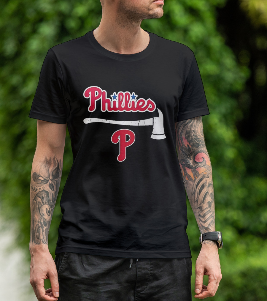 Philadelphia Phillies Firefighter Axe P Baseball Team Fan T-Shirt