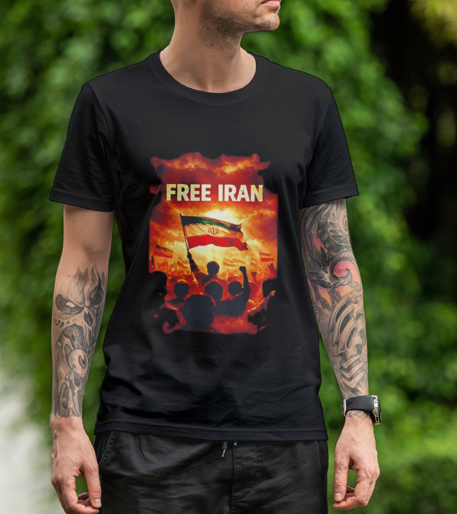 Free Iran Flag Protest Human Rights Solidarity T-Shirt