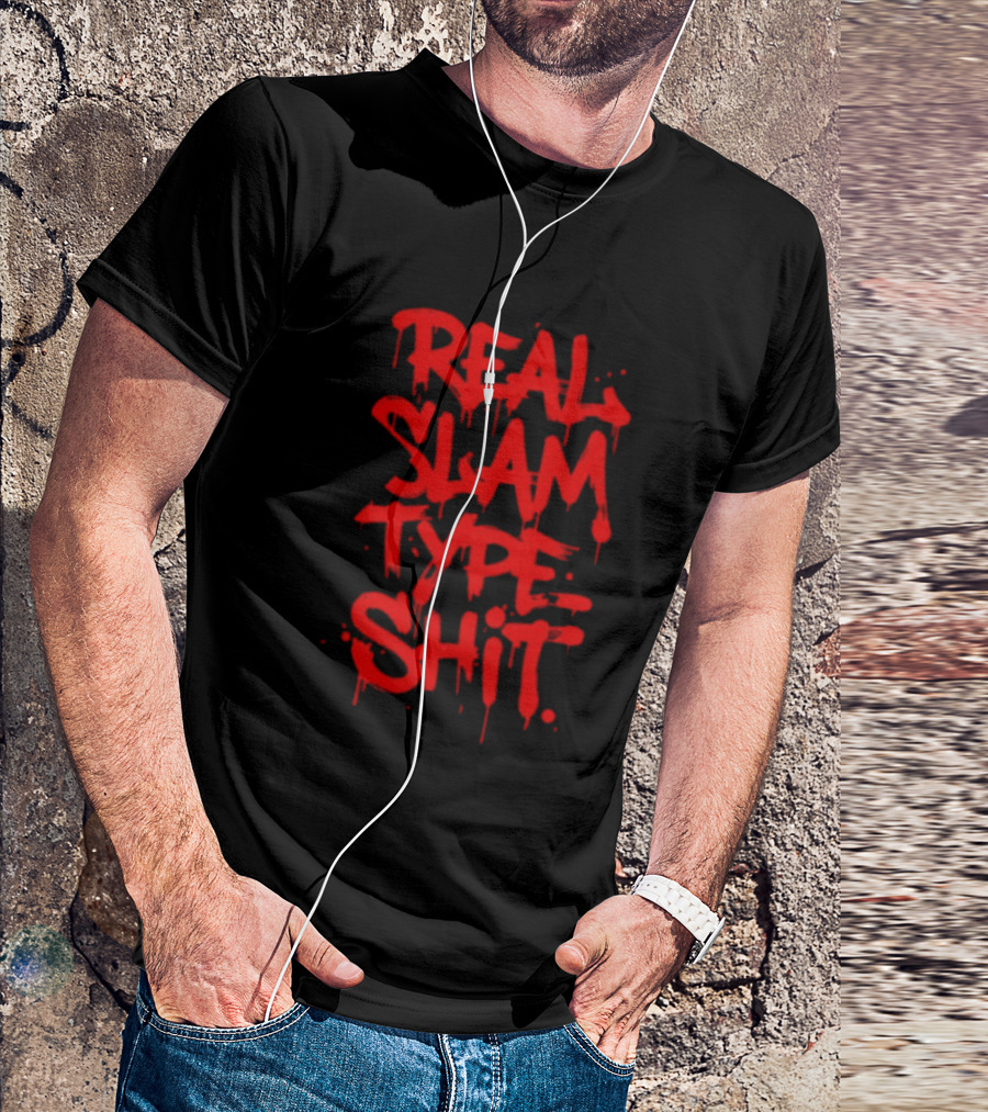 REAL SLAM TYPE SHIT Graffiti Style Red Drip T-Shirt