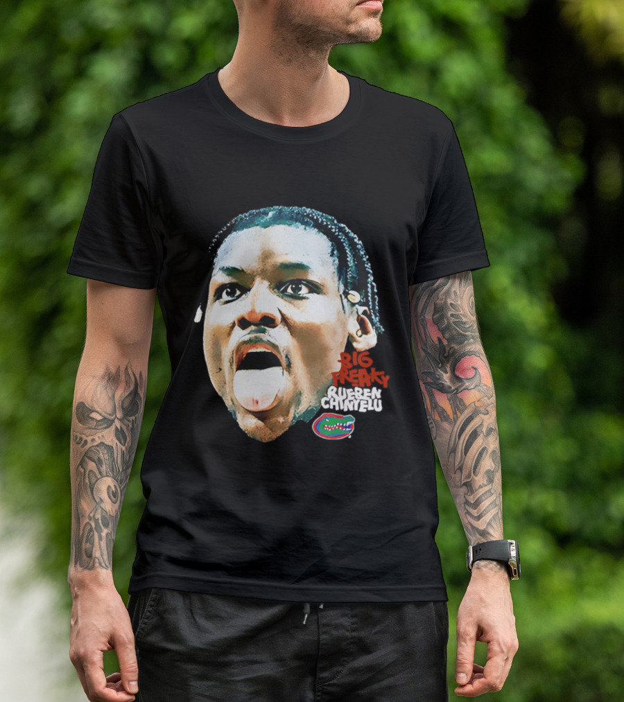 Rueben Chinyelu Big Freak Florida Basketball Game Face NCAA Gators T-Shirt