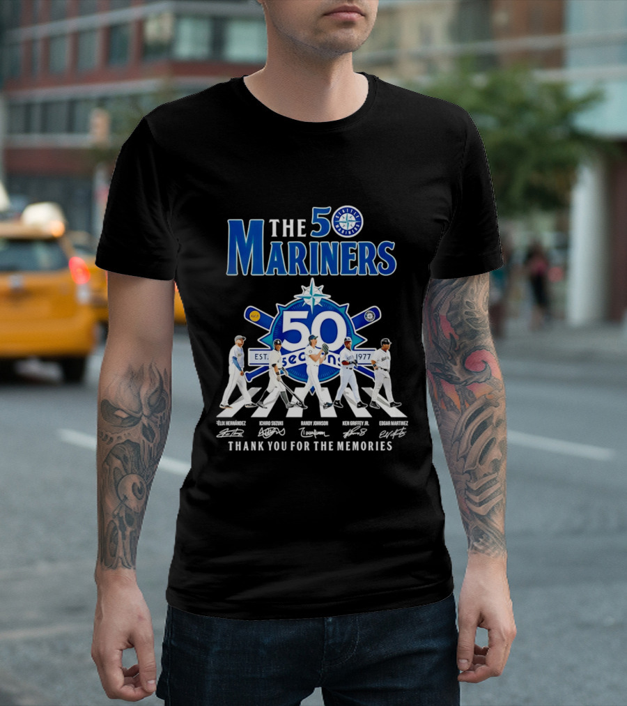 The Mariners 50th Anniversary 1977 2026 Iconic Players Thank You For The Memories T-Shirt