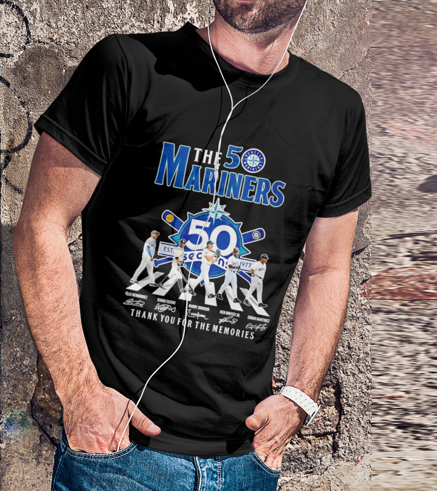 The Mariners 50th Anniversary 1977 2026 Iconic Players Thank You For The Memories T-Shirt