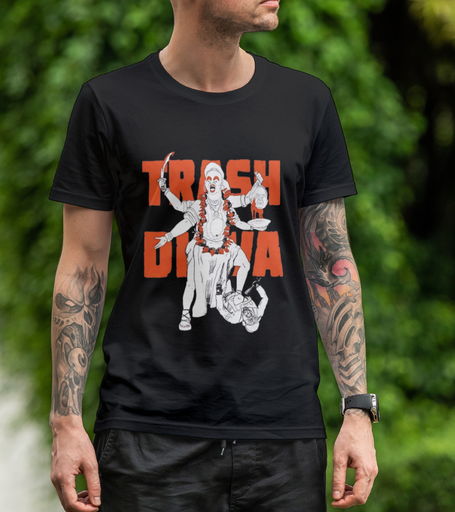 Trash Diva Multi Armed Figure With Head And Sword T-Shirt