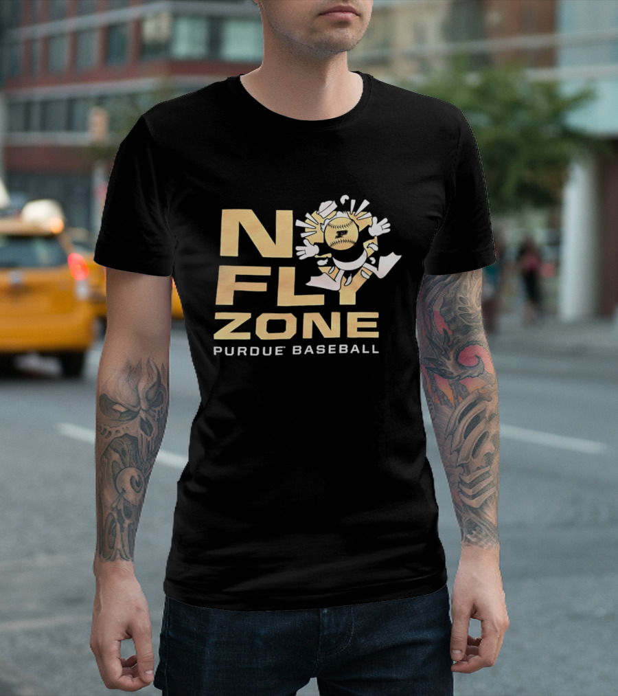No Fly Zone Purdue Baseball Blocked Baseball F Catch T-Shirt