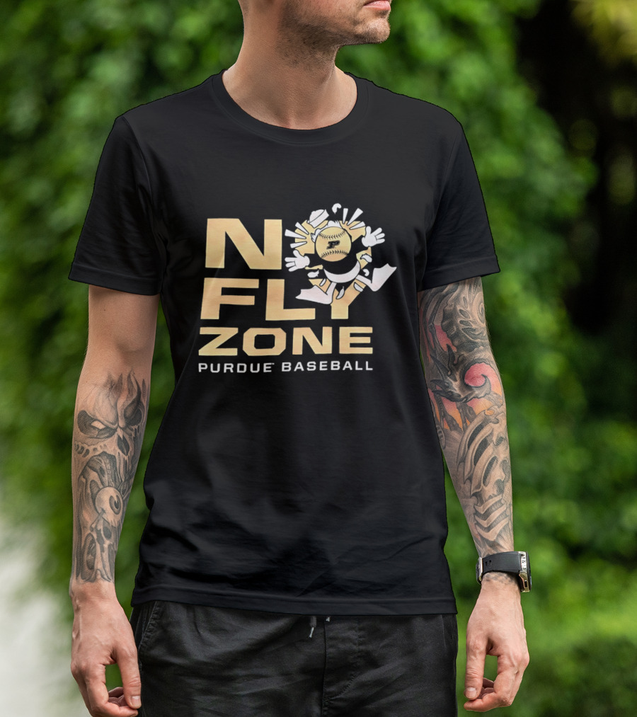No Fly Zone Purdue Baseball Blocked Baseball F Catch T-Shirt