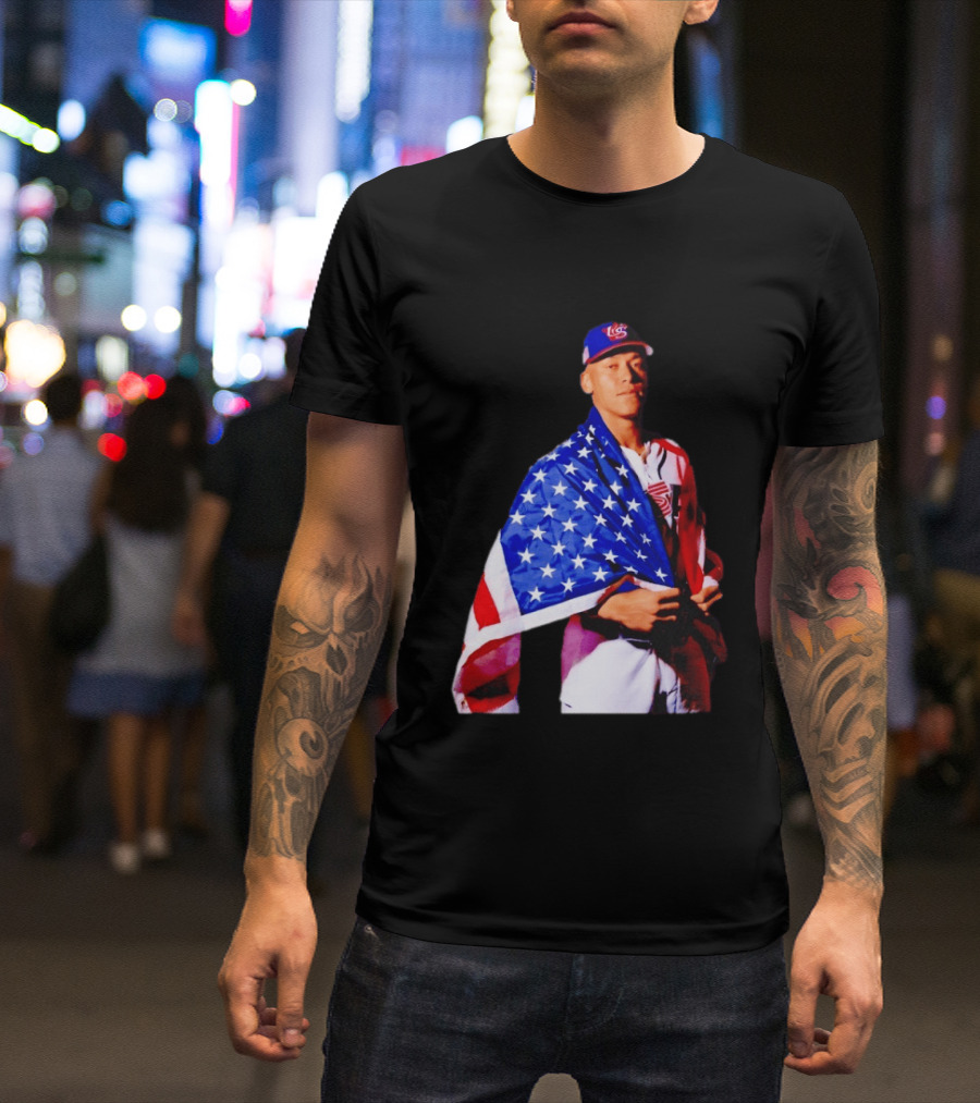 Aaron Judge Captain Team USA Baseball American Flag T-Shirt