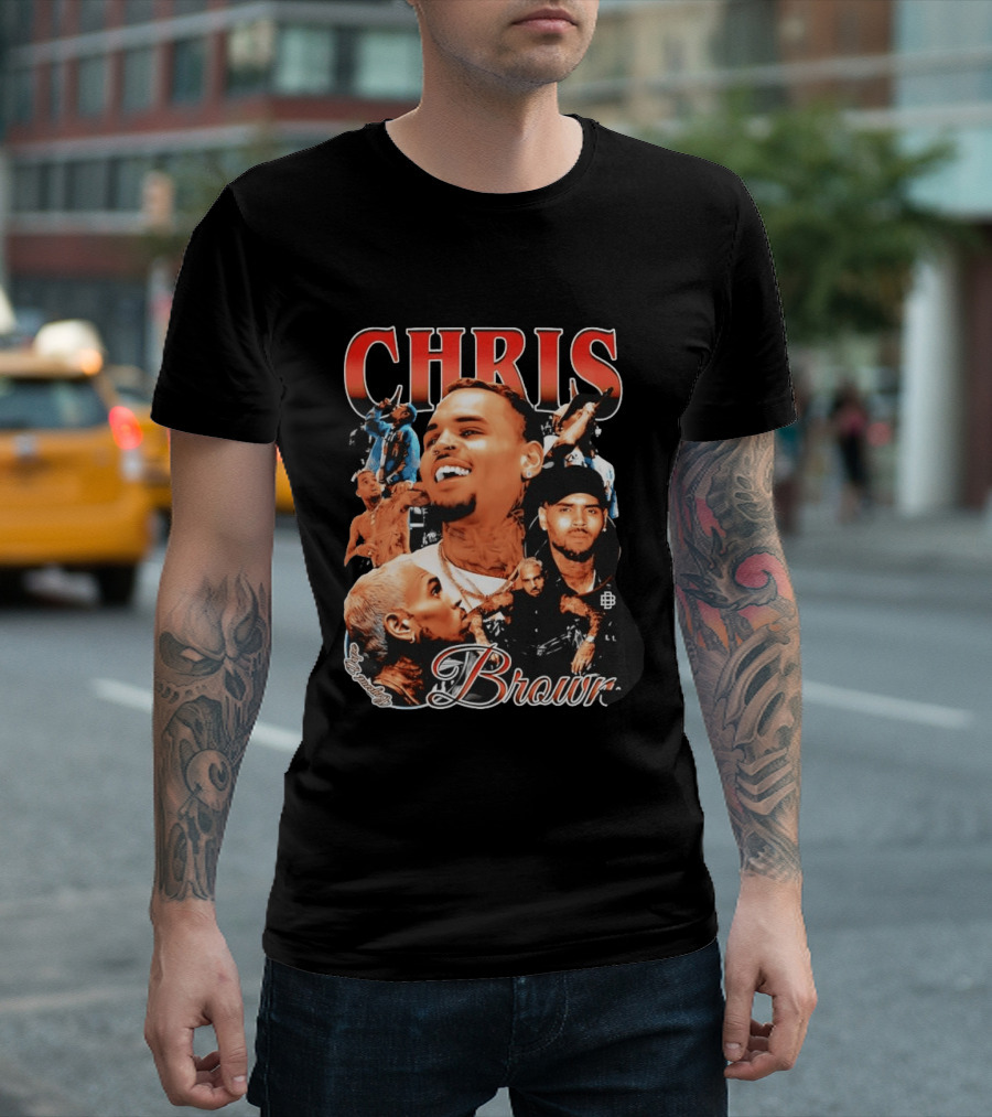 Chris Brown Iconic R&B Singer Collage T-Shirt