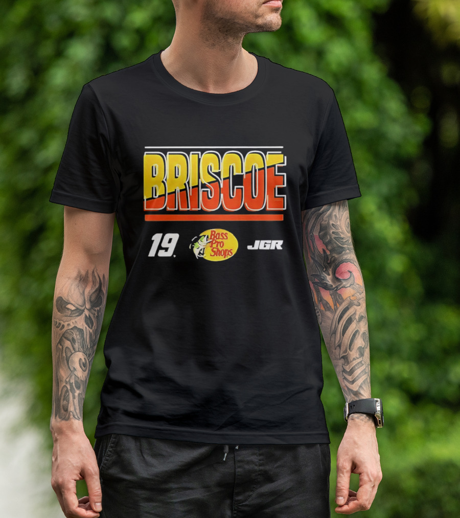 BRISCOE 19 Bass Pro Shops 2025 Cup Series Racing Fan Gear T-Shirt