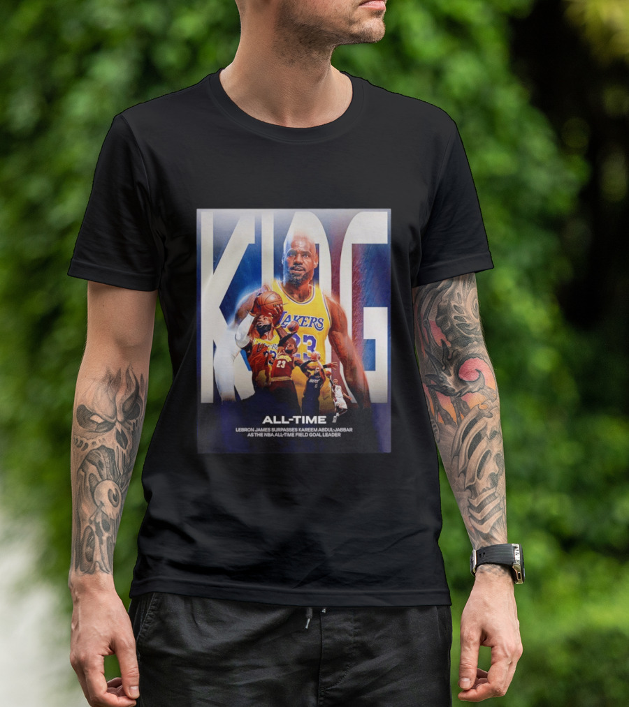 KING Lebron James Surpasses Kareem Abdul Jabbar As NBA All Time Field Goal Leader T-Shirt