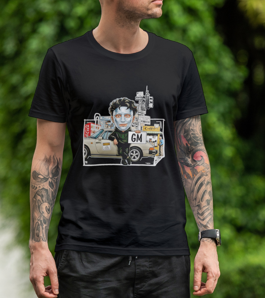 Don't Block The Box Warning I Do Dumb Things Traffic Signal Masked T-Shirt