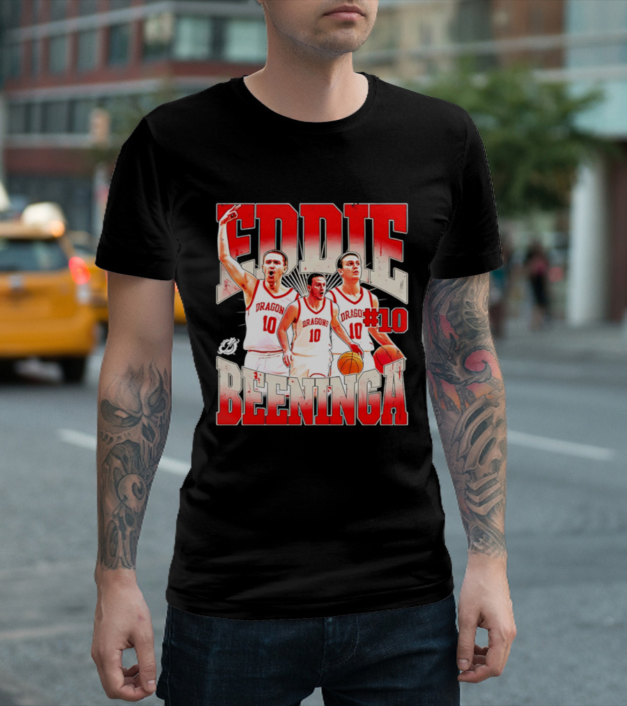 Eddie Beeninga Dragons Basketball #10 Collage MSUM NCAA T-Shirt