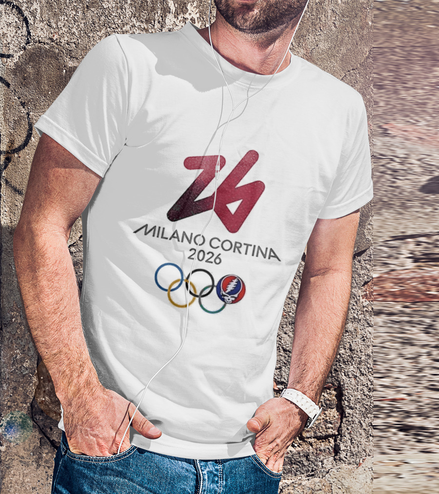 Grateful Dead Milano Cortina 2026 Winter Olympics Skeleton T-Shirt