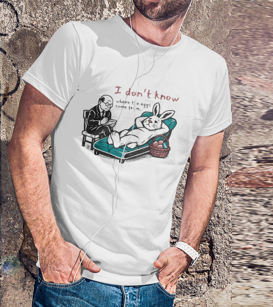 I Don't Know Where The Eggs Come From Old Man And Bunny T-Shirt