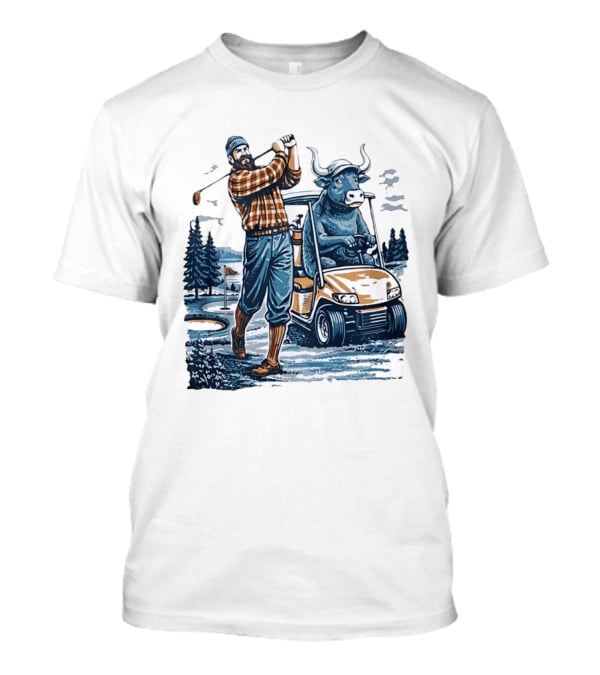 Paul Babe Playing Golf With Bison Driving A Golf Cart T-Shirt