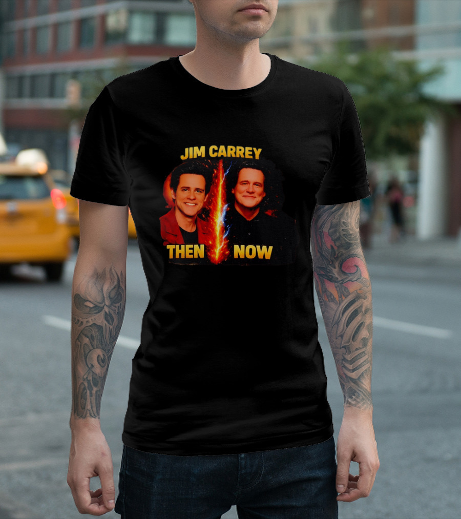 Jim Carrey Then And Now Evolution T-Shirt
