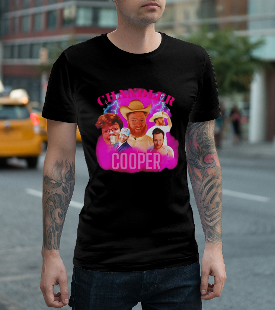 Chandler Cooper USA Lightning Cowboy Collage T-Shirt