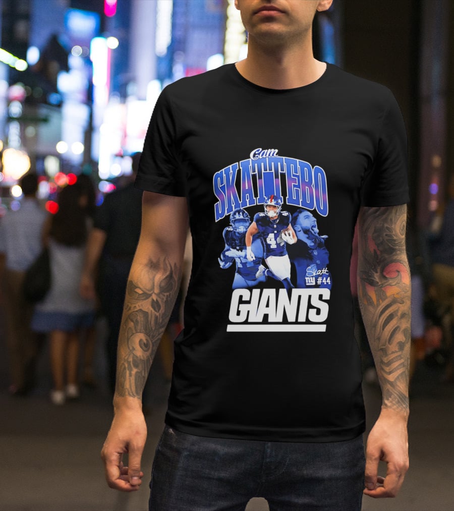 Cam Skattebo Giants #44 Triple Pic T-Shirt
