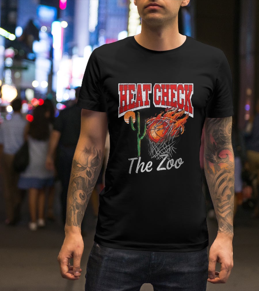 Heat Check The Zoo Flaming Basketball Cactus T-Shirt