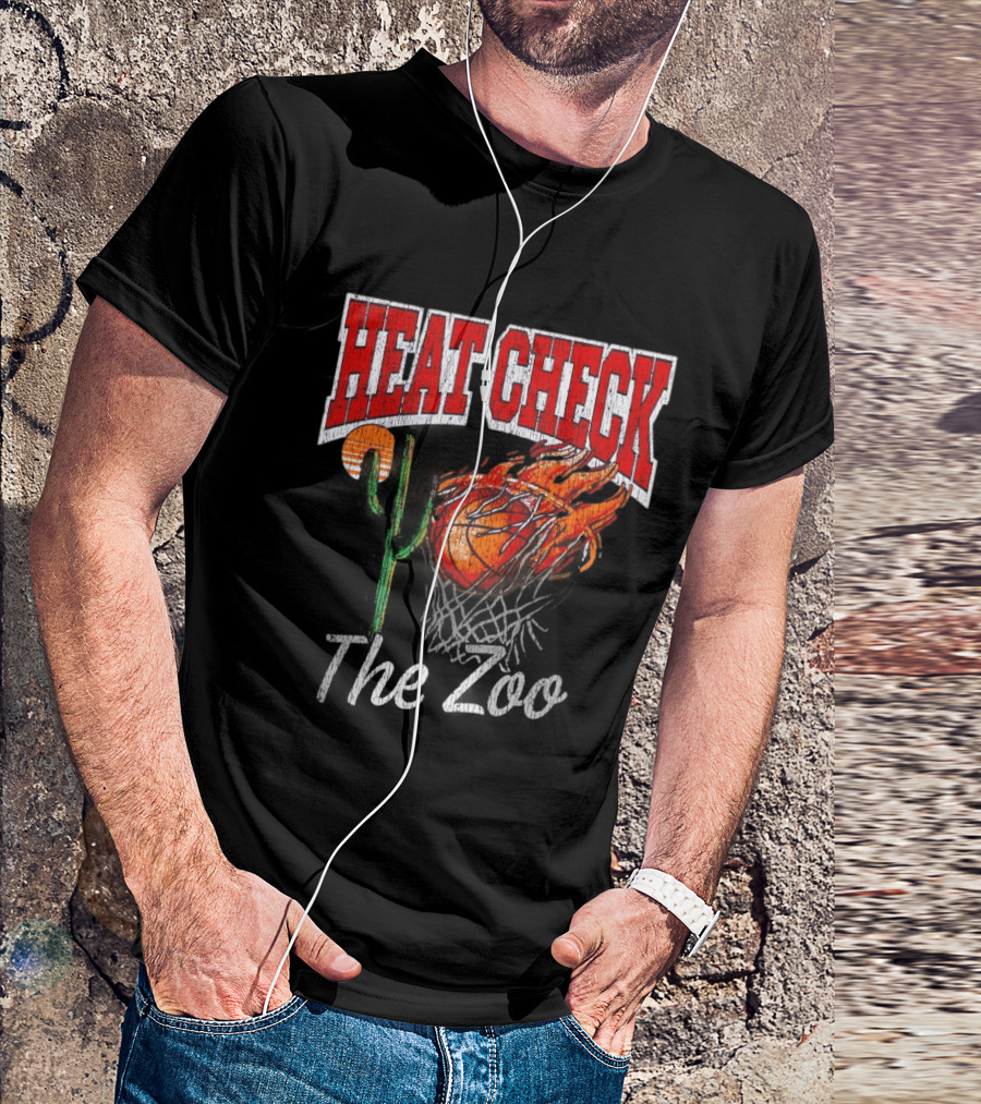 Heat Check The Zoo Flaming Basketball Cactus T-Shirt