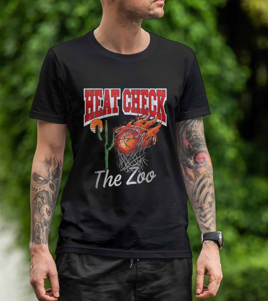 Heat Check The Zoo Flaming Basketball Cactus T-Shirt