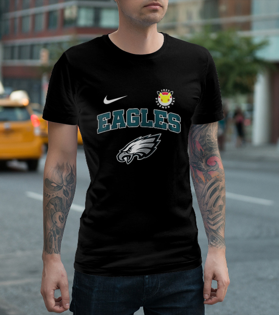 Nike Philadelphia Eagles Pikachu 30th Anniversary T-Shirt