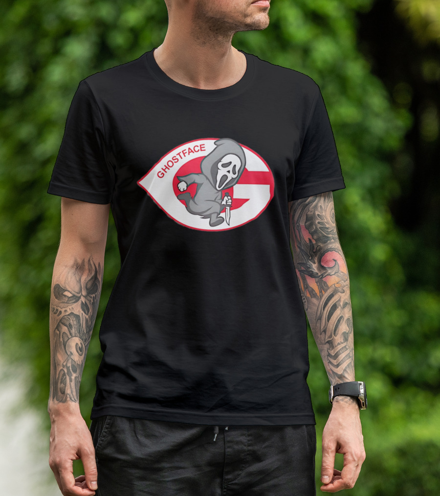 Cincinnati Reds Runnin' Ghostface Running Man T-Shirt