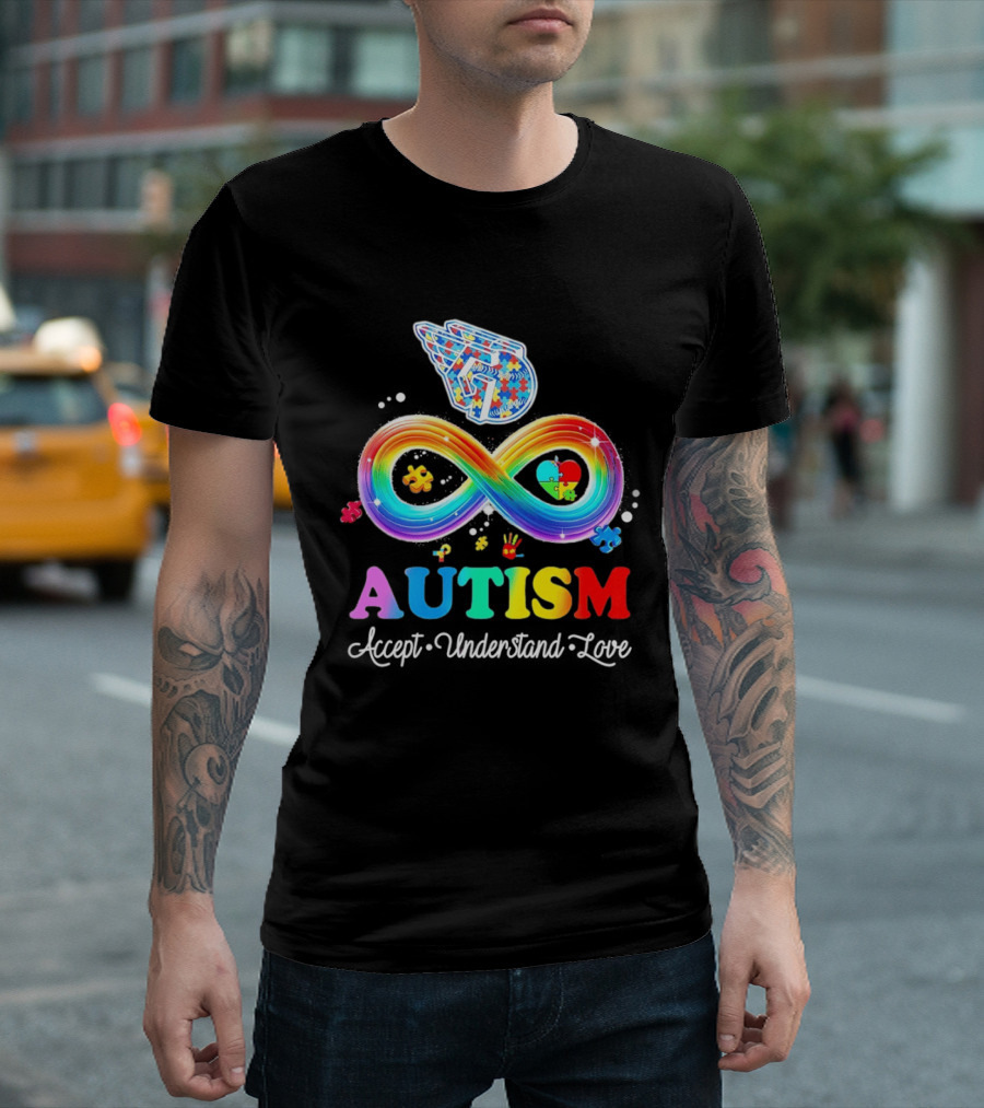 Cleveland Guardians Autism Awareness Puzzle Infinity Symbol Accept Understand Love T-Shirt