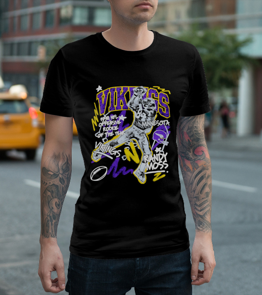 Vikings Randy Moss 1998 NFL Offensive Rookie Of The Year Minnesota T-Shirt
