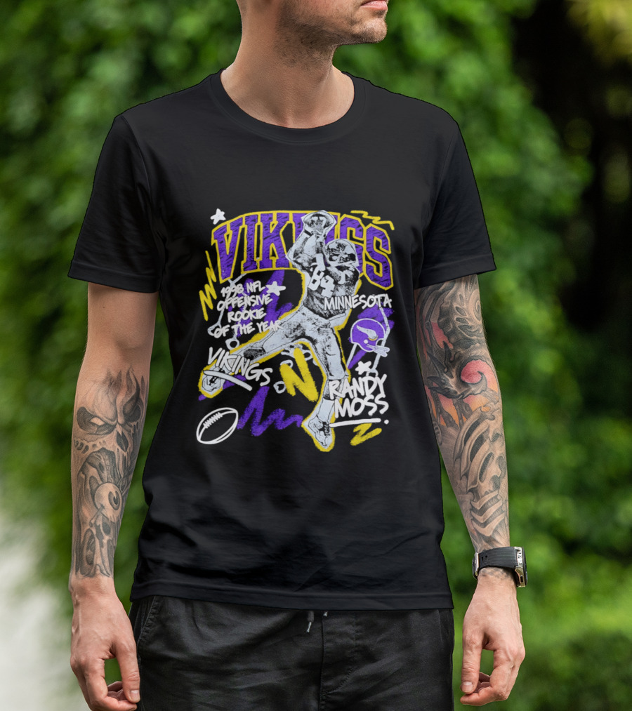 Vikings Randy Moss 1998 NFL Offensive Rookie Of The Year Minnesota T-Shirt