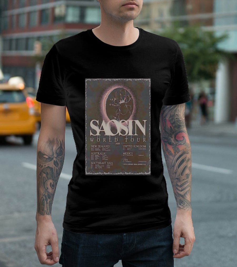 Saosin World Tour 2026 New Zealand Australia Southeast Asia UK Mexico USA Dates T-Shirt