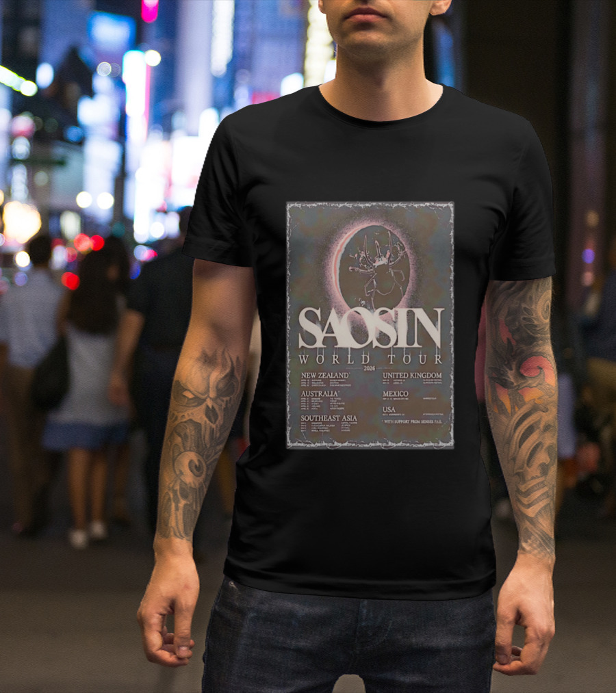 Saosin World Tour 2026 New Zealand Australia Southeast Asia UK Mexico USA Dates T-Shirt