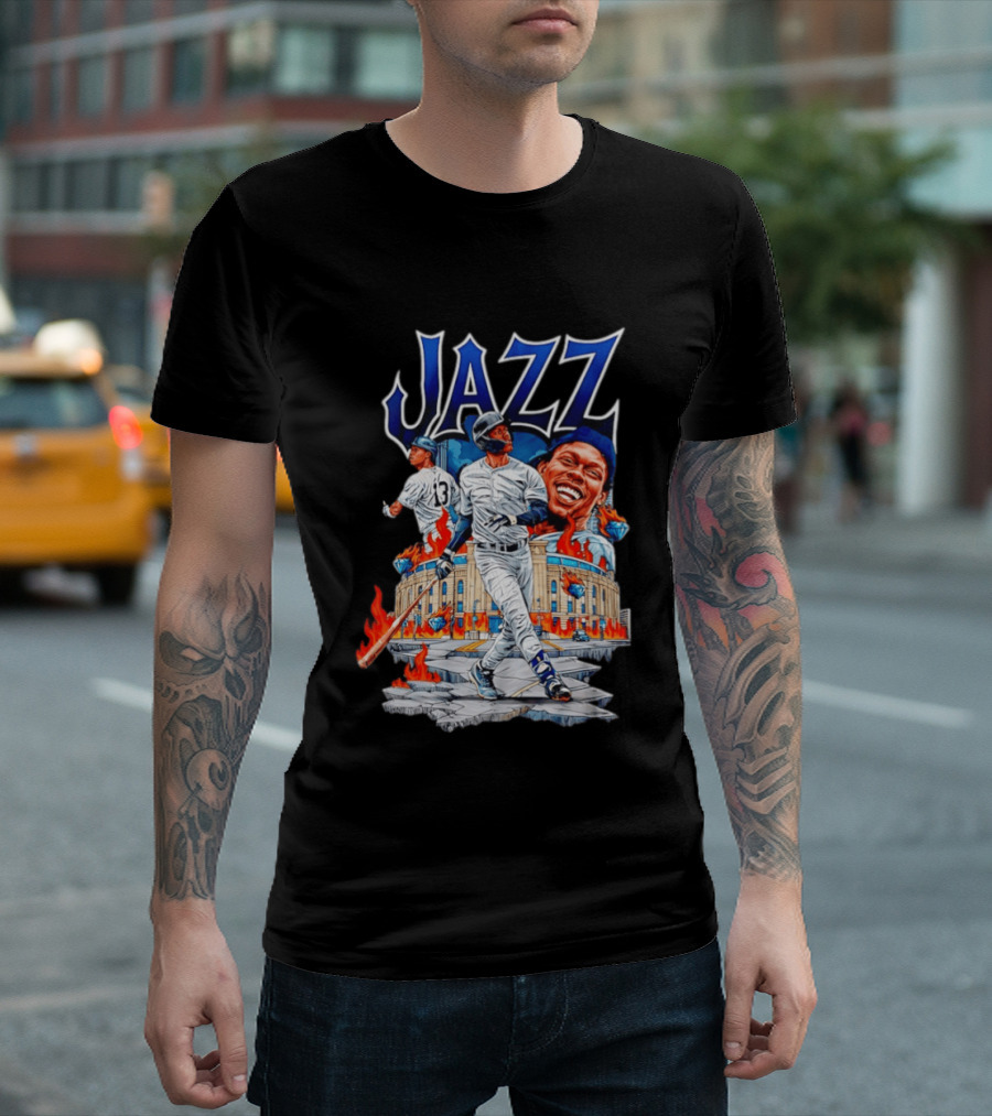 Jazz Chisholm Jr 13 Yankees Stadium Flames Baseball Triumph T-Shirt