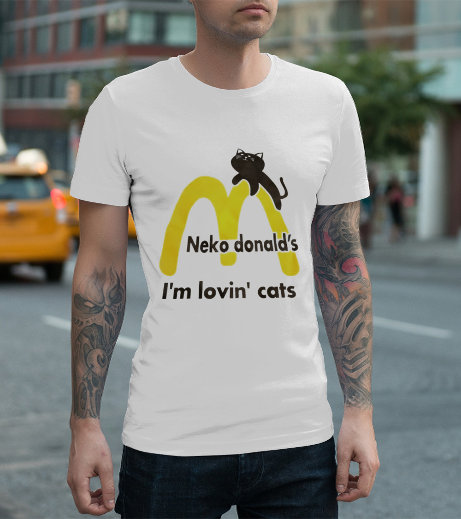 Neko Donald's I'm Lovin' Cats Black Cat Golden Arches T-Shirt