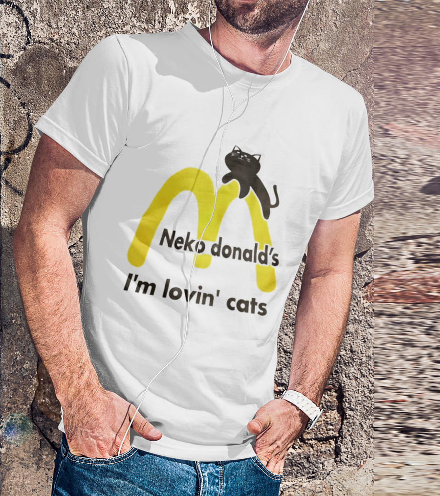 Neko Donald's I'm Lovin' Cats Black Cat Golden Arches T-Shirt