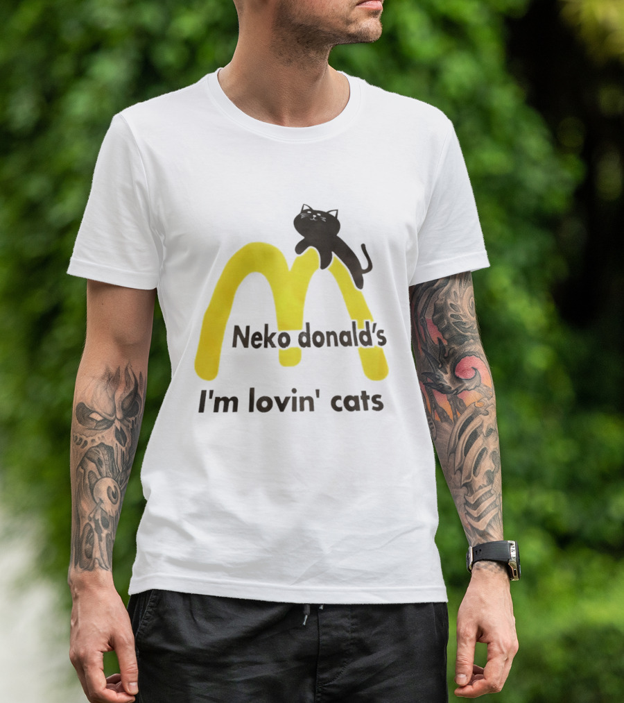 Neko Donald's I'm Lovin' Cats Black Cat Golden Arches T-Shirt
