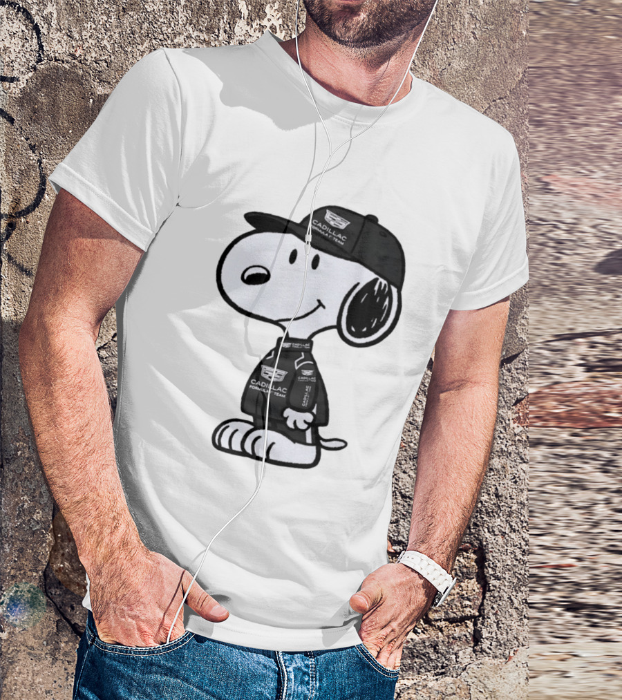 Snoopy Cadillac Formula 1 Team Racing Outfit T-Shirt