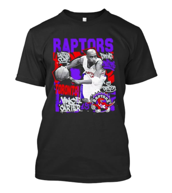 Toronto Raptors Vince Carter Chalked Up Player 15 Paint T-Shirt