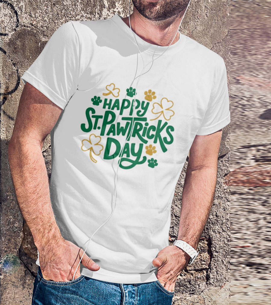 Happy St Pawtrick's Day Shamrock Dog Celebration T-Shirt