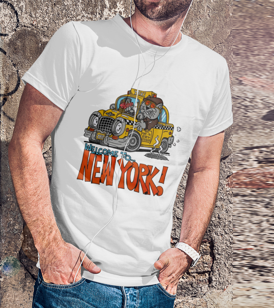 Welcome To New York Taxi Cat Adventure 1937 T-Shirt